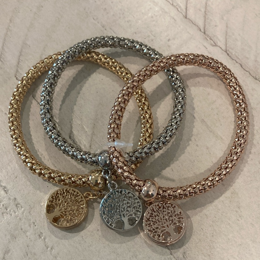 Pandora Gold and Silver Mesh Bracelets with Charms